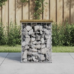 834328 vidaXL Bancă grădină, design gabion, 33x31x42 cm, lemn pin impregnat