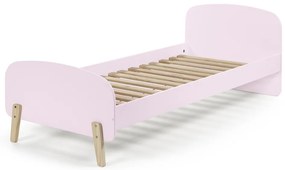 Set KIDDY în roz format dintr-un Pat copii (90x200), noptieră și 2 rafturi de perete (45 și 65 cm).