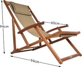 Șezlong de grădină SIENA, 94x60x94cm, bej Jurhan