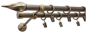 Galerie dubla striata - TWISTER/19 - aur antic (Alege marime: 120 cm)