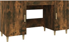 vidaXL Birou, stejar fumuriu, 140x50x75 cm, lemn compozit