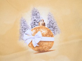 Lenjerie de pat din microfibra galbena TREE AND ORNAMENT Dimensiune lenjerie de pat: 70 x 90 cm | 140 x 200 cm