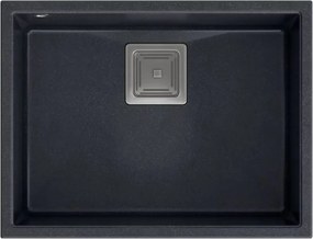 Chiuveta compozit sub blat Quadron Unique David 50 negru - inox 55x42 cm