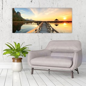 Tablou ponton din lemn (120x50 cm), în 40 de alte dimensiuni noi