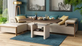 Mazzoni LEXUS Stejar Maro/Bej (Șampanie) - MĂSUȚĂ DE CAFEA EXTENSIBILĂ MODERNĂ