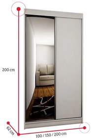 Supermobel Dulap cu usi glisante TOP 23, 250x200x62, sonoma