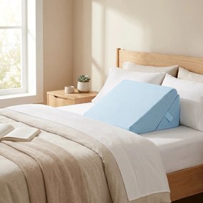 Perna multifunctionala 7-in-1 memory foam pliabila, cap/spate/picioare, Albastru deschis