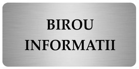 Placuta informativa ABS metalizat argintiu 12x6 cm