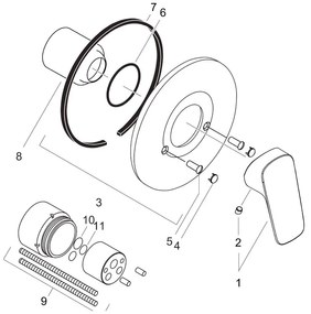 Set baterie dus si corp incastrat, Hansgrohe, Logis, Crom