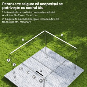 Outsunny Tettuccio di Ricambio per Gazebo 3x3 m con 10 Fori di Drenaggio Grigio | Aosom Romania