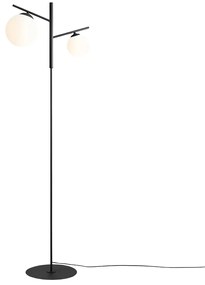 Lampadar din metal negru Luna cu 2 becuri, 168 cm