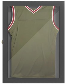HOMCOM Cadru tip cutie T-frame pentru tricou cu ușă acrilică și fețește interioară din fetru 60 x 6,5 x 80 cm negru | Aosom Romania