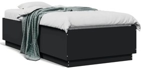 3209759 vidaXL Cadru de pat, negru, 75x190 cm, lemn prelucrat