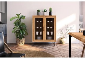 Vitrină din lemn de stejar 97x125 cm Abies – The Beds