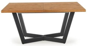 Masa extensibila Massive stejar deschis/negru L160-250 cm