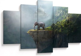 Tablou - Elefant în vârful Taj Mahalului (150x105 cm)