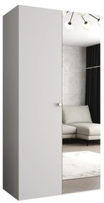 Dulap de haine 100 cm Parna 2 (alb + Argintiu). 1125913
