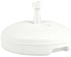 vidaXL Suport umbrelă, umplut cu apă/nisip, alb, 20 L, plastic ratan