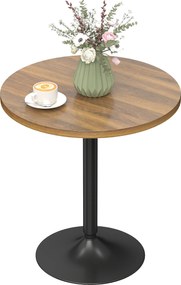 HOMCOM Masă de bar rotundă 60 cm, masă înaltă de bucătărie cu piciorușe antiderapante, pentru bucătărie, living, nuc | Aosom Romania