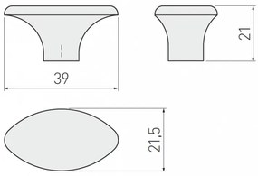 Buton model WP1148, finisaj antic auriu