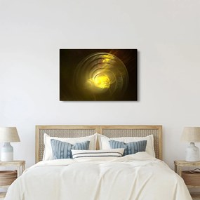 Tabloul cu spirala abstractă în galben (90x60 cm)