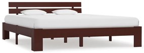 Cadru de pat, maro închis, 180 x 200 cm, lemn masiv de pin
