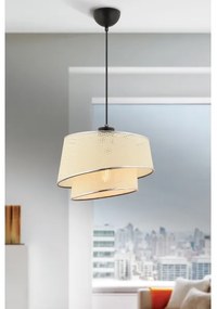 Lustră pe cablu BARETTE, 1xE27/60W/230V, crem/crom lucios