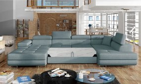 Colțar albastru deschis extensibil/cu spațiu de depozitare (cu colț pe partea dreaptă/în formă de "U") Rodrigo – ELTAP