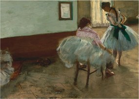Tablou pe sticlă - Edgar Degas, The Dance Lesson, reproducere (70x50 cm)