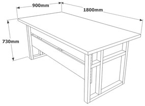 Set mobilier birou Menauras 8 (Nuc baroc + antracit). 1107153