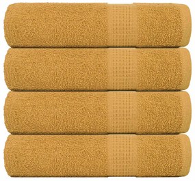 vidaXL Prosoape de duș 4 buc Aur 70x140 cm 360 g/m² 100% bumbac