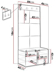 Mobilier hol Tewarota Slim IV (Alb + Bej) . 1104844