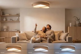 Plafonieră LED dimabilă SM. GALAXY M. LED/24W/230V Ø 55 cm bej/alb + telecomandă