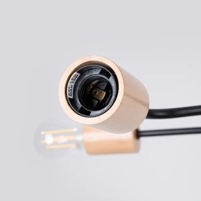 Lustră aplicată Sollux SL.1671 TIMBO 8xE27/15W/230V negru/bej/fag