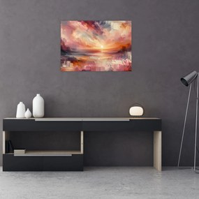 Tablou pe sticlă - Răsărit pictat (70x50 cm)