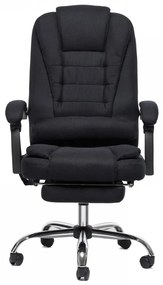RESIGILAT- Scaun directorial cu Masaj, functie sezlong, suport picioare, SIB 075M, material textil, Negru