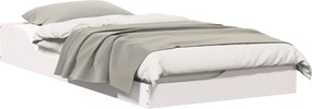 vidaXL Cadru de pat Alb 75 x 190 cm Lemn de pin masiv