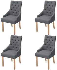 vidaXL Scaune de bucătărie pivotante, 4 buc., gri închis, textil