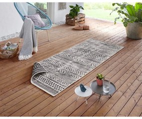 Covor adecvat pentru exterior NORTHRUGS Biri, 80 x 250 cm, negru-crem