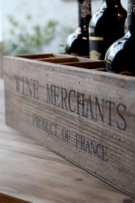 Cutie cu 10 compartimente din lemn de pin, "Wine Merchants"