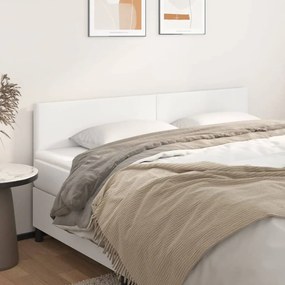 345833 vidaXL Tăblii de pat, 2 buc, alb, 90x5x78/88 cm, piele ecologică