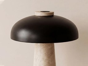 Lampa de masa din otel negru si marmura portelanata