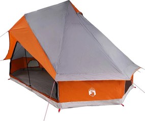 vidaXL Cort Tipi Gri și Portocalie 400 x 346 x 250 cm tafta