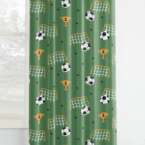 Goldea draperie pentru copii din 100% bumbac - lumea fotbalistică 160x150 cm