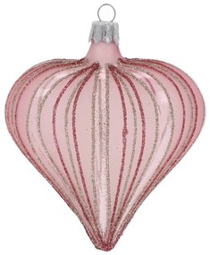 Ornamente de Crăciun suflate manual 3 buc. din sticlă 9 cm Heart – Ego Dekor