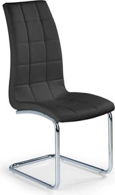 Scaun tapitat K147, negru/crom, piele ecologica/metal, 42X55X101 CM