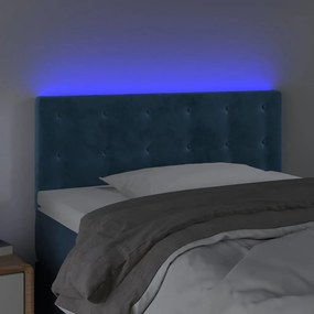 Tablie de pat cu LED, albastru inchis, 90x5x78 88 cm, catifea 1, Albastru inchis, 90 x 5 x 78 88 cm