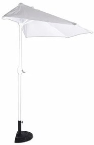 Umbrelă de grădină semicirculară , incl. accesorii - alb