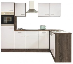 Corp de bucătărie de colț Yorki 280, corp din stejar Yorki, cu față alb satinat