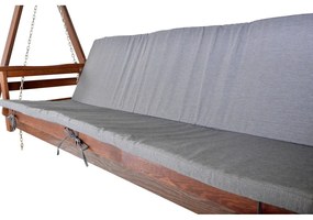 Balansoar de grădină gri/maro din lemn Adelaida – Rojaplast